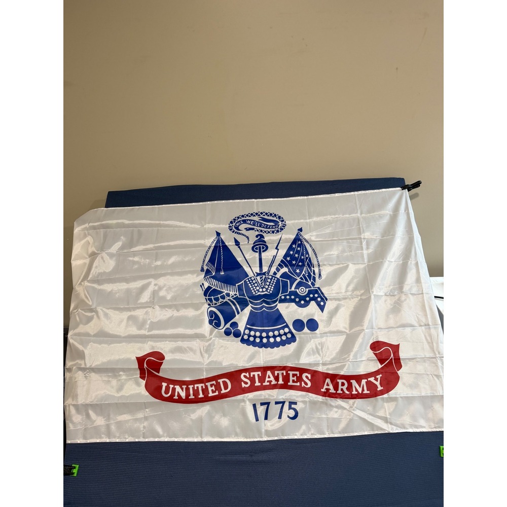 United States Army Flag 1775 War Office Seal White Polyester 62in x 34in Grommet